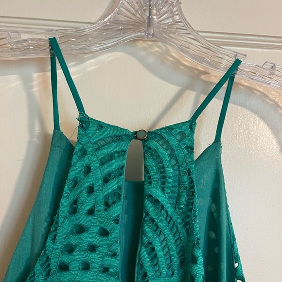 Everly Teal Lace Dress - Picture 3 of 6